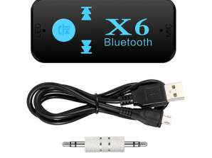 Adaptateur AUX Bluetooth X6 avec fente pour carte SD
