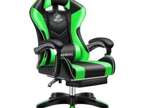 Likeregal 920 massage gaming chair with footrest green