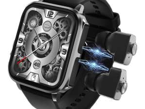 Chytré hodinky T22 Black s vestavěnými sluchátky Bluetooth