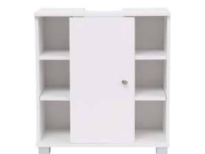 White sink cabinet under chest of drawers