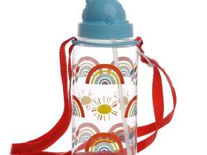 Nekje Rainbow Kids steklenica vode s flip slamo 450ml