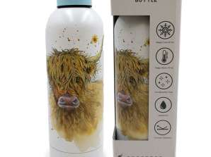 Jan Pashley Highland Coo Ko termoflaske varmt og koldt vand 530ml