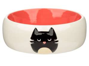 Ceramic Feline Fine Cats Pink Food Bowl