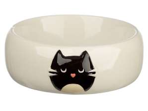 Ceramic Feline Fine Cat Food Bowl