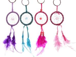 Bright Mini Feather Dream Catcher Keychain Per Piece