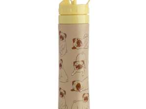 Швабри силіконової пляшки для води для собаки-мопса 600мл