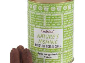 Goloka Backflow Refluks Nature's Jasmine Incense Cone pakendi kohta
