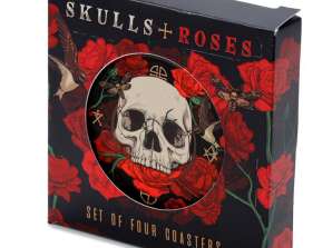 Skulls & Roses Skull Coaster Set of 4