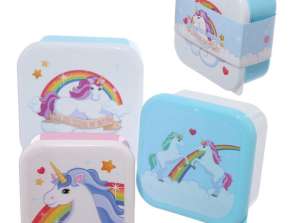 Cutii de prânz Enchanted Rainbow Rainbow Unicorn Cutii de prânz Set de 3 S / m / L