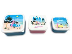 Lunch boxes lunch boxes set of 3 M/L/XL Volkswagen VW T1 Bulli Waves