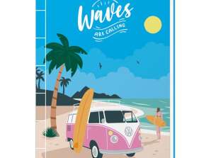 Waves Volkswagen VW T1 Bulli Steinpapier A5 liniertes Notizbuch