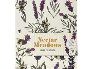 Nectar Meadows Bee Fodrad A5 anteckningsbok tillverkad av återvunnet papper