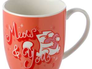 Raudona Valentino diena Simono katės katės porcelianinis puodelis