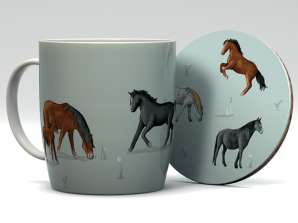 Willow Farm Horse krus & Coaster Set