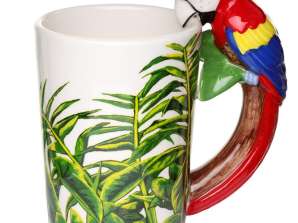 Parrot Jungle Taza de mango en forma de jungla