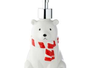Dispenser di sapone in ceramica per orso polare con attacco pompa
