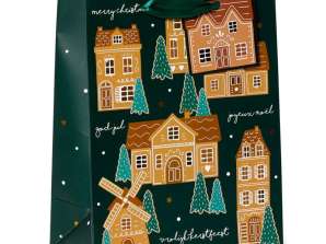Χριστουγεννιάτικη τσάντα δώρου Gingerbread Lane M ανά τεμάχιο