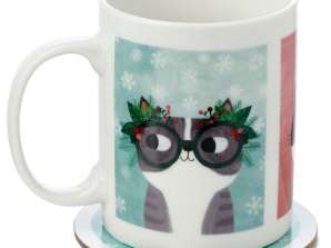 Noël Angie Rozelaar Planet Cat Cat Mug & Coaster Set