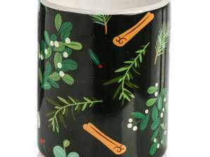 Lámpara de fragancia de cerámica impresa de muérdago y pino de Navidad