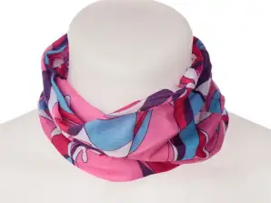 Pink patterned neck warmer tube scarf