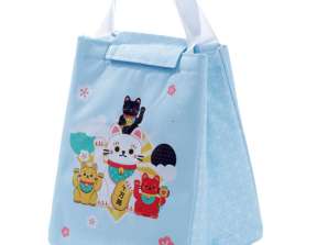 Maneki Neko Lucky Cat chladiaca taška na obed s chlopňou