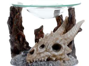 Schaduwen van de duisternis Dragon Skull Geurlamp met glazen kom