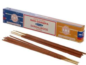 01331 Satya Nag Champa & Sandalwood Incense Sticks per package