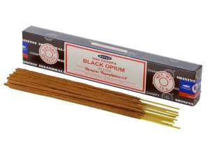 01347 Satya Black Opium Nag Champa Incense Sticks iepakojumā