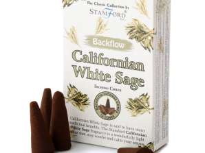 37421 Stamford Backflow Reflux Incense Cone California White Sage ανά συσκευασία