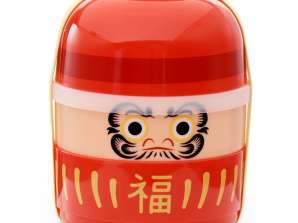 Japanese Daruma Stacked Round Bento Box Lunch Box with 3 Compartments