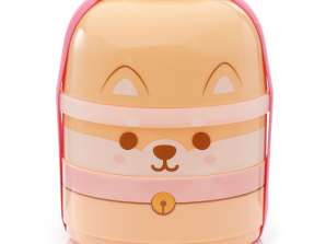 Shiba Inu Dog Stacked Round Bento Box Lunch Box with 3 Compartments