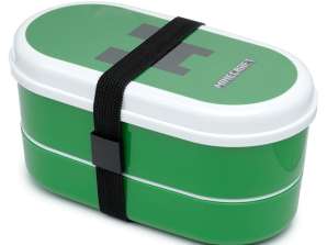 Minecraft Creeper Bento Box Lunchbox with Fork & Spoon
