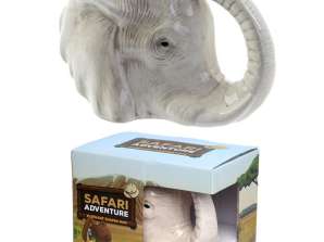 Coupe en forme de tête d’éléphant en céramique de dolomie