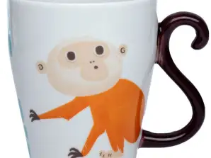 Beždžionės Zooniverse formos porceliano rankenos puodelis