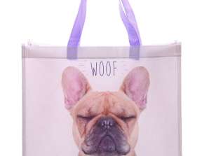 Französische Bulldogge WOOF Design Einkaufstasche