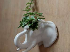 Elephant Head Wall Vase