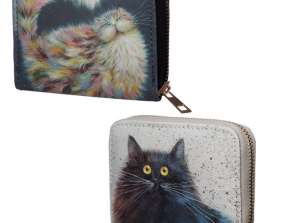 Kim Haskins portfel dla kota z zamkiem błyskawicznym mały na sztukę
