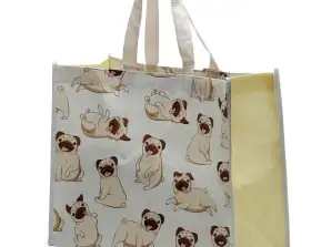 Pug Dog Pug επαναχρησιμοποιήσιμη τσάντα αγορών RPET