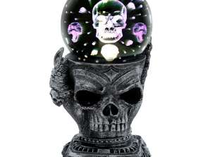 Сребърен череп LED метална топка