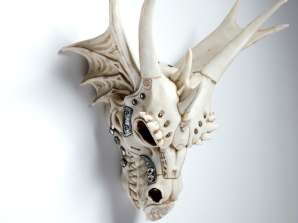 Dragon skull decoration with metallic details