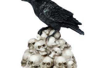 Kraai staand op schedels ornament