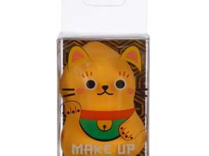 Maneki Neko Lucky Cat Gold Make Up Blender Svamp per styck