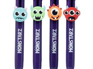 Monstarz Monster mångfärgad kulspetspenna 6 färger per styck