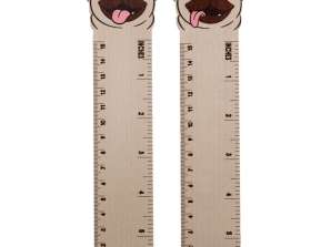 Mops of Pug Dog Wooden Ruler with Shaped Tip 15cm per piece