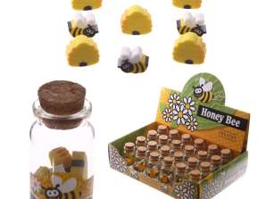 Roztomilé včelie mini gumy v skle na kus