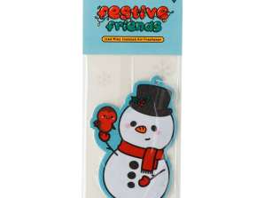 Kerstmis Feestelijke Vrienden Sneeuwpop Auto Luchtverfrisser Mint per Stuk