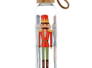 Jul Nøtteknekkeren Vannflaske Glass &; Bambus