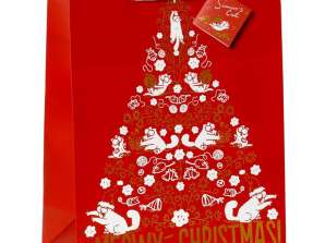 Kerst Simon's Kat Meowy Kerst Metallic Gift Bag L per stuk