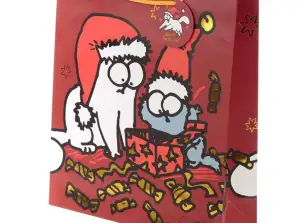 Navidad Simon's Cat 2020 Bolsa de regalo Cat Extra Grande por pieza