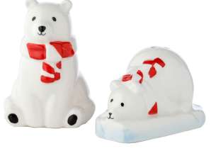 Zestaw Polar Bear Salt and Pepper Shaker wykonany z ceramiki